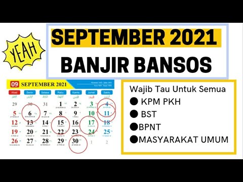 Bansos Bulan September 2021 (Catat TanggalTanggal Penting bagi PKH,BST,BPNT &Masyarakat Umum