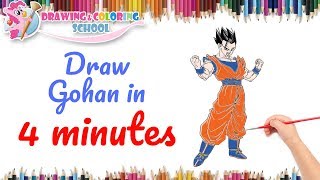 How To Draw Mystic Gohan Step By Step, Anime || Drawing & Coloring School