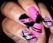 Hot Pink and Black Nail Design Tutorial!