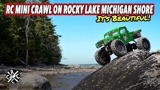Crazy RC Mini Crawl Location On The Rocky Shores of Beautiful Lake Michigan