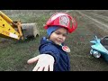 The Tractor broken down - Dima ride on power wheel plane to help man