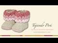 Botas con ondas para bebés tejidas en wiggle crochet (wiggle crochet baby booties): Parte 1