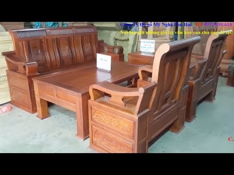 BỘ BÀN GHẾ GỖ HƯƠNG - Bàn Ghế Phòng Khách Kiểu Hiện Đại 6 Món