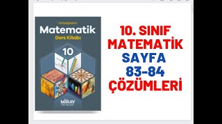 10. Sınıf Matematik Kitabı Sayfa 83 Ve 84 Öğrendiğimizi Uygulayalım Çözümleri