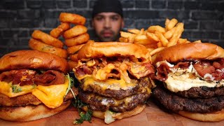 Jalapeño Bacon Burger, Double Bacon Cheese Burger, Y Crispy Chicken Burger, Onion Rings Review