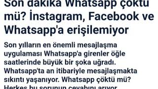 Instigram - Whatsapp - Facebook Erişilemiyor Uygulamalar Çöktü Mü? 2019
