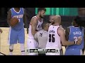 Steve Blake drops Kenneth Faried (Denver Nuggets at Portland Trail Blazers)