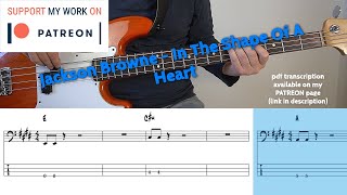 Jackson Browne - In The Shape Of A Heart (Bass Cover With Tabs)