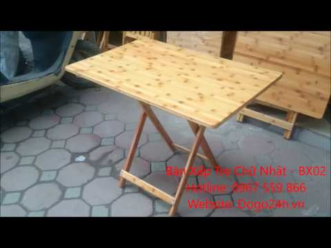 Bàn Xếp Tre Chữ Nhật (Mã: BX02) - Rectangle Bamboo Table Folding -Dogo24h.vn