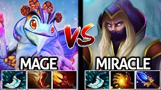 Miracle Invoker VS Mage Puck Epic Mid Lane Battle 7.21 Dota 2