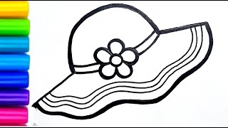 Hat Drawing, Painting And Coloring For Kids & Toddlers Hat Drawing And Coloring