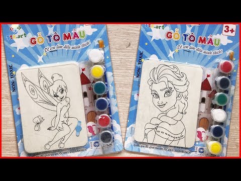 Tô màu công chúa Elsa & Tinker bell với 5 màu nước - Coloirng elsa & tinker bell (Chim Xinh)