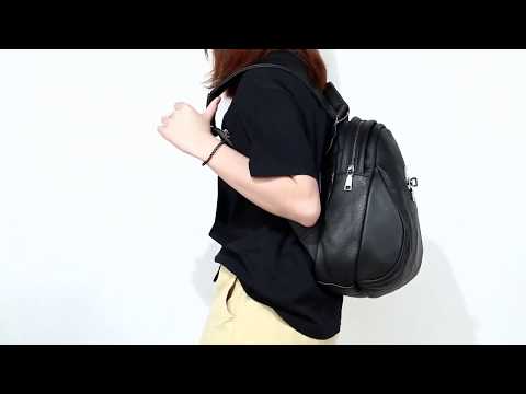 Balo nữ da bò thật BHM8701 màu Đen