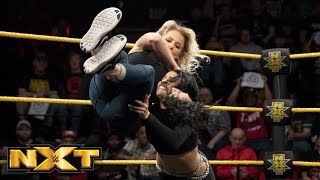 Candice LeRae surprises Zelina Vega during NXT Title Match contract signing: WWE NXT, March 14, 2018