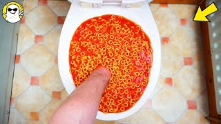 Will It Flush? Lots Of Spaghetti Hoops In Reverse