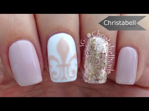 Fleur De Lis Nail Art Tutorial â Classic Nails - YouTube