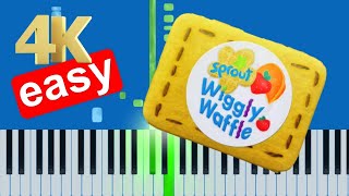 Sprout Wiggly Waffle Theme Song Slow Easy Piano Tutorial 4K