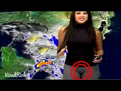 Se le marca la parte sexy a presentadora - descuidos en tv 2016