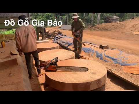 Cách cắt mặt bàn tròn nguyên khối /Đồ Gỗ Gia Bảo/0949888186