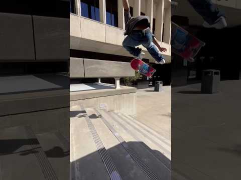 Devan executes a real nice kick flip. #skateboarding