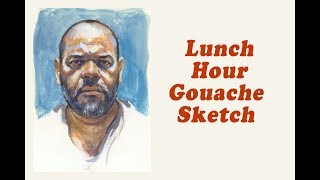 Lunch Hour Gouache Sketch