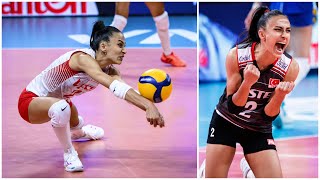 Simge Akoz | Amazing Volleyball Libero | Crazy Saves | Women's VNL 2021