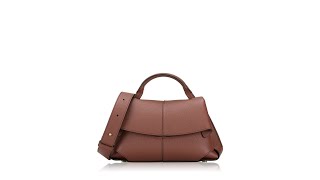 Polene Mokki Textured Leather Mini Top Handle Argile Rouge