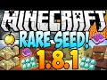 ★ Minecraft 1.8.1 Seeds: DIAMONDS, DUNGEON, STRONGHOLD, TEMPLE, MESA BIOME, NPC VILLAGE AT SPAWN!