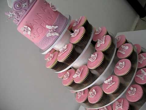  Wedding style tiara cupcake cake for AnnaSophia's 2nd birthday with 