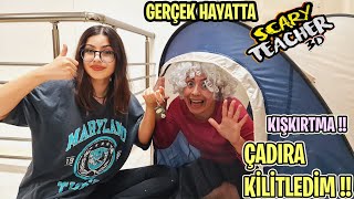 GERÇEK HAYATTA SCARY TEACHER  DELİ ÖĞRETMENİ ÇADIRA KİLİTLEDİM  YENİ BÖLÜM EYLÜL