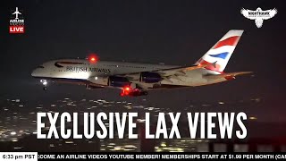EXCLUSIVE LIVE AIRPORT ACTION at Los Angeles Airport from high atop the H HOTEL