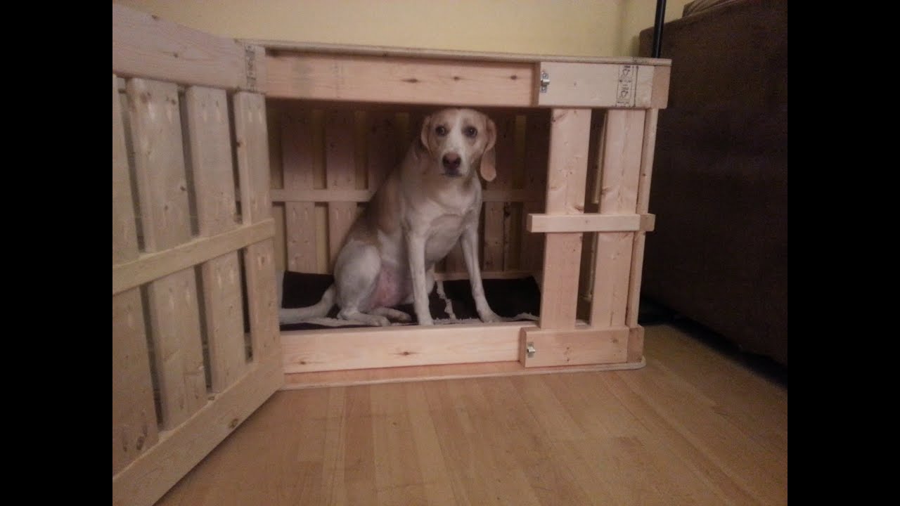 Homemade Wooden Dog Crate - YouTube