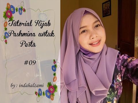 Tutorial Hijab Pasmina Untuk Pesta (Pashmina Diamond Italiano) #9 - indahalzam - YouTube