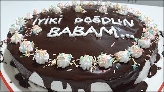Çikolata Soslu Yaş Pasta Tarifi - Evde Doğum Günü Pastası Tarifi