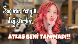 SAÇIMIN RENGİNİ DEĞİŞTİRDİM / ATLAS BENİ TANIMADI!! Dolu dolu bol eğlenceli en d