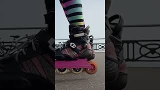 Inline Wizard Skating Back Closed Lion Knee Over Toe Even If Out Of Shot, Close Up & Slo-Motion
