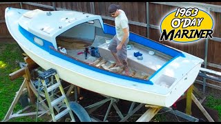 60Yr Old Vintage Backyard Boat Find | Fiberglass Oak Timber Supports