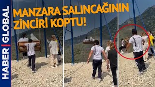 Manzara Salıncağının Zinciri Böyle Koptu!  İzlerken Bile Korkacaksınız!