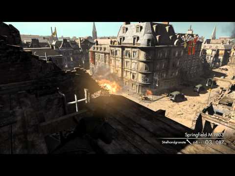Sniper Elite V2 Gameplay Walkthrough - Part 2 - Schonenberg Streets - PC (2/2)
