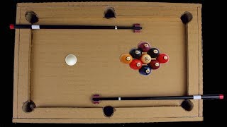 Amazing How To Make Desktop 9 Ball Pool Game From Cardboard - Diy Toy With Mr H2 At Home