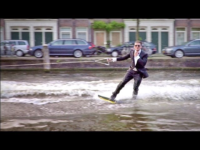 Wakeboarding In A Tuxedo In Amsterdam - Video