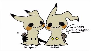(Pokemon Sun and Moon Comic Dub) - Anime Mimikyu VS Game Mimikyu