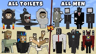 All Skibidi Toilets Vs All Cameraman, Speakerman, Tv Man & G-Man In Minecraft Mob Battle