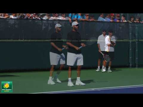 James ブレーク hitting forehands and backhands -- Indian Wells Pt． 03