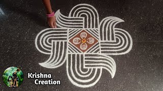 Easy Padi Kolam Design With 5X3X3 Dots Simple Padi Kolam Beautiful Rani Padi Kolam Muggulu