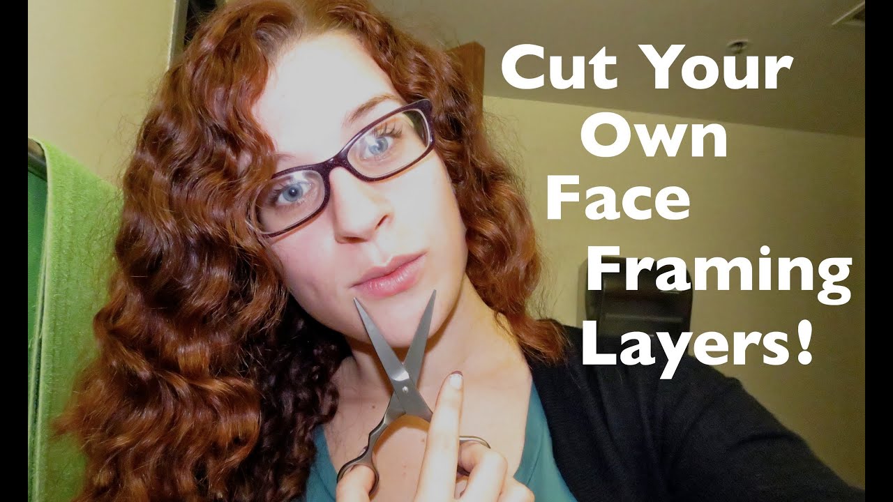 Cutting Curly Side Bangs / Face Framing Layers Yourself  YouTube