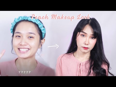 (eng/ind) Tutorial Peach Makeup Look - YouTube