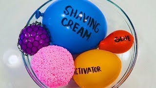 Making Slime With Balloons, Play Foam, & Slime Mesh Balls