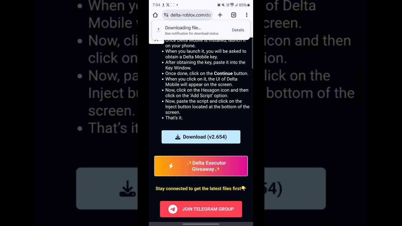 Tutorial How to Get Delta Executor v2.654 Apk From Its Tutorial How to Get Delta Executor v2.654 Apk From Its
