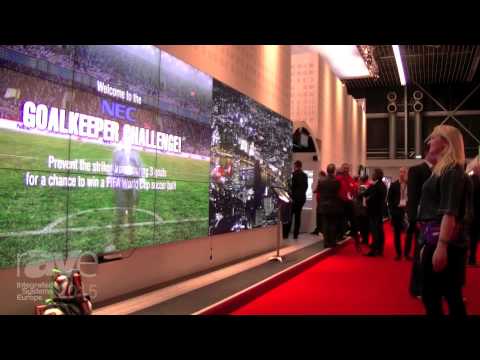 ISE 2015: Elyse Experiences DOOHapps Soccer Game on Interactive Video Wall in NEC Stand